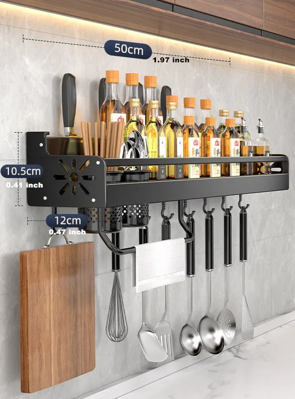 Kitchen Organizer Rack for Wall Mounting – Storage Solution