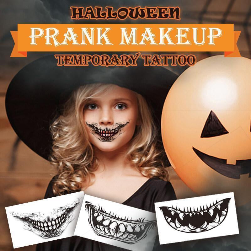 Halloween Temporary Tattoo Stickers for Scary Clown Mouth & Scars