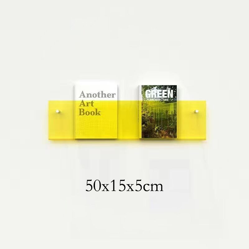 Wall-Mounted Magazine Holder | Floating Acrylic Design | 50cm Wide & Eco-Friendly | Space-Saving Storage