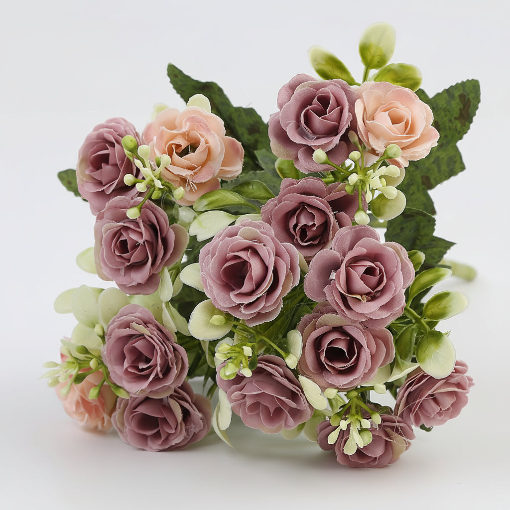 Charming Hanging Rose Basket with Faux Blooms for Outdoor Elegance