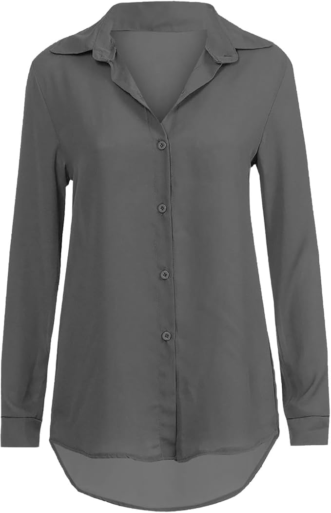 Women's Blouse | Elegant Chiffon Fabric | Versatile Long-Sleeve Design | Comfortable Fit