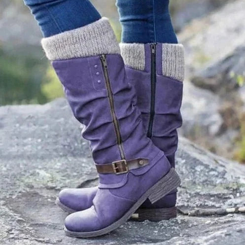 Women's Orthopedic Boots | Non-Slip Rubber Sole & Adjustable Buckle | Elegant Knee-High Design | Pain-Free Walking Support