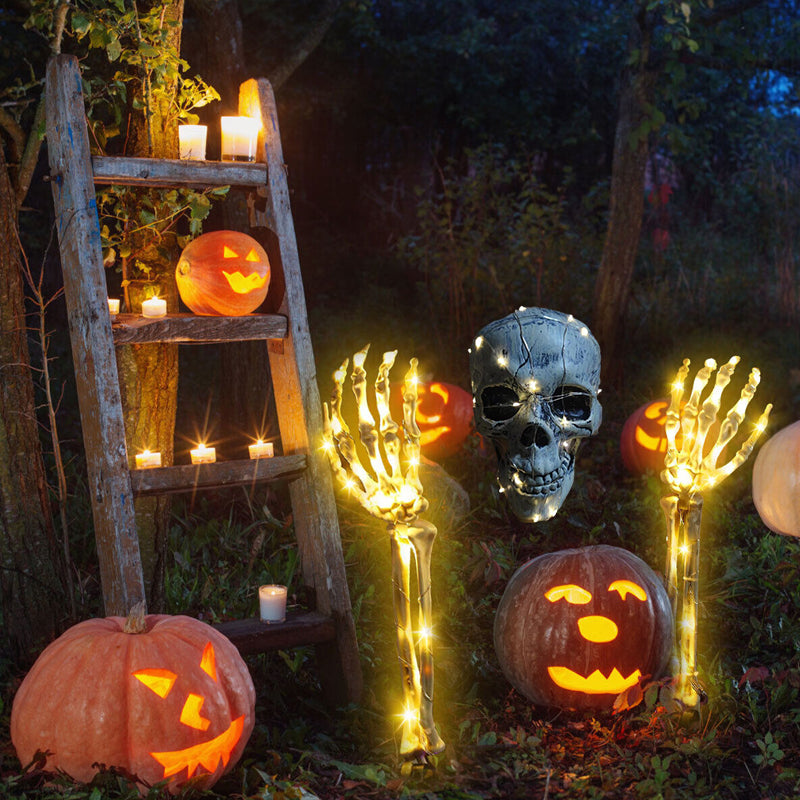 Solar-Powered Halloween Ghost Hand Light Decoration for Outdoor