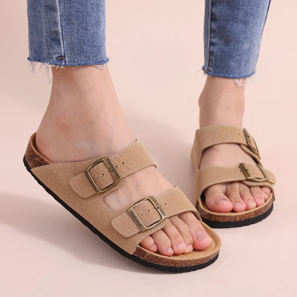 Orthopedic Sandals | Cork Footbed & Dual Buckle Straps | Casual Comfort & Support