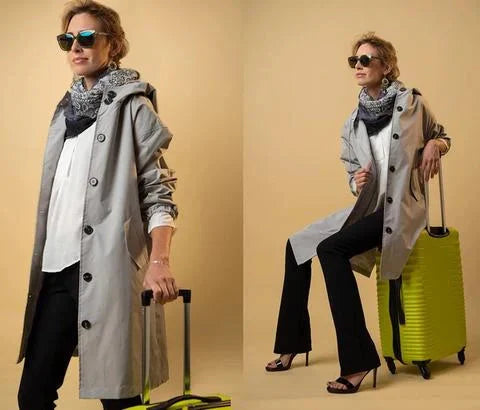 Women’s Raincoat | Belted Trench Style | Mid-Length & Adjustable Fit | Weather Protection and Versatile Wear