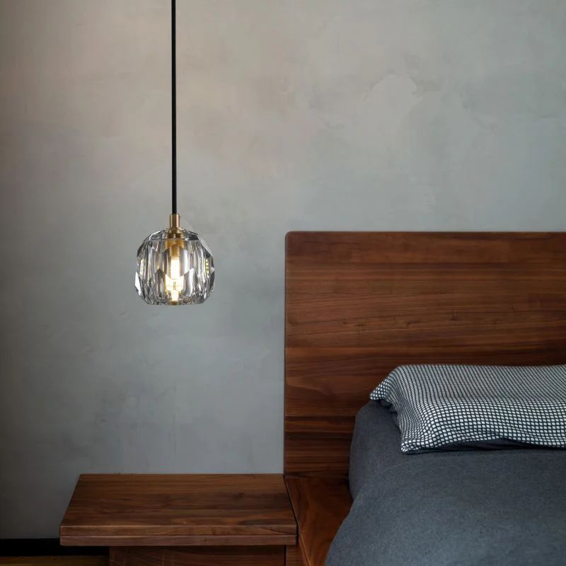 Liora — Handcrafted Crystal and Brass Pendant Light with Adjustable Design