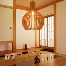 Handcrafted Wooden Pendant Light | Sustainable Wood Sphere Design | Adjustable Hanging Height | Warm Ambient Glow