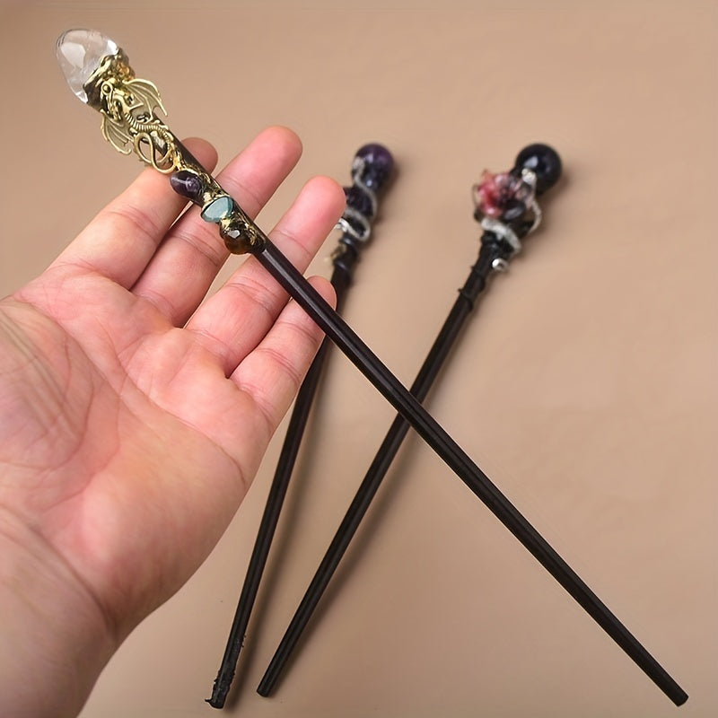 Handcrafted Crystal Witch Wand Halloween Costume Accessory