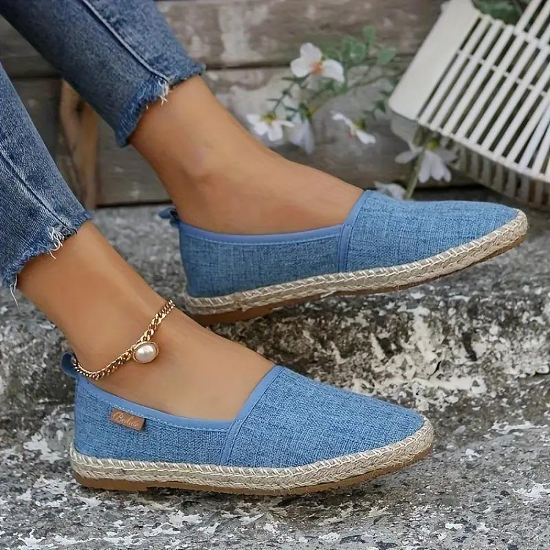 Women's Espadrille Flats | Lightweight Canvas Slip-On | Rope-Wrapped Midsole | Comfortable Fit