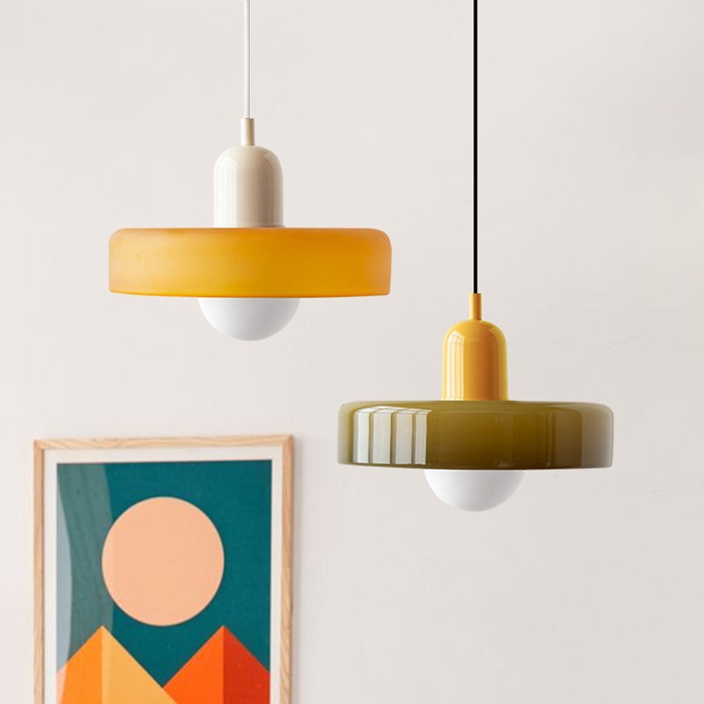 Pendant Lamp | Bauhaus Stained Glass Design | Glass Material | Adjustable Suspension