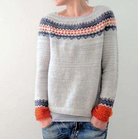 Women's Knit Crewneck Pullover Sweater | Soft Knit Fabric & Ribbed Cuffs | Lightweight Warmth | Comfortable Fit for Fall and Winter