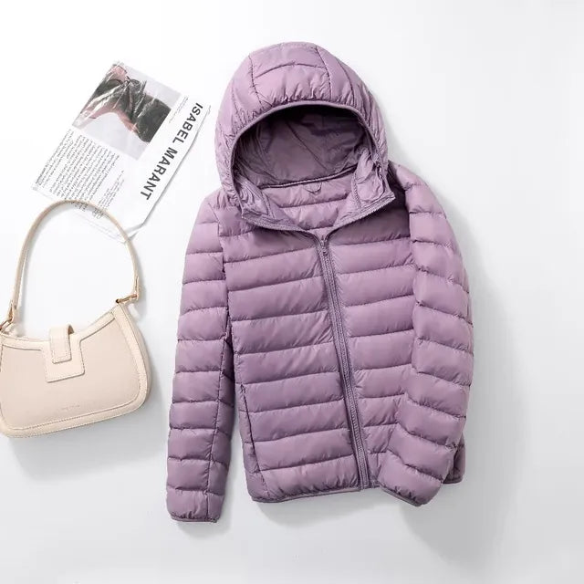 Women’s Hooded Puffer Jacket | Featherlight Down Insulation | Easily Packable | Stylish Winter Warmth