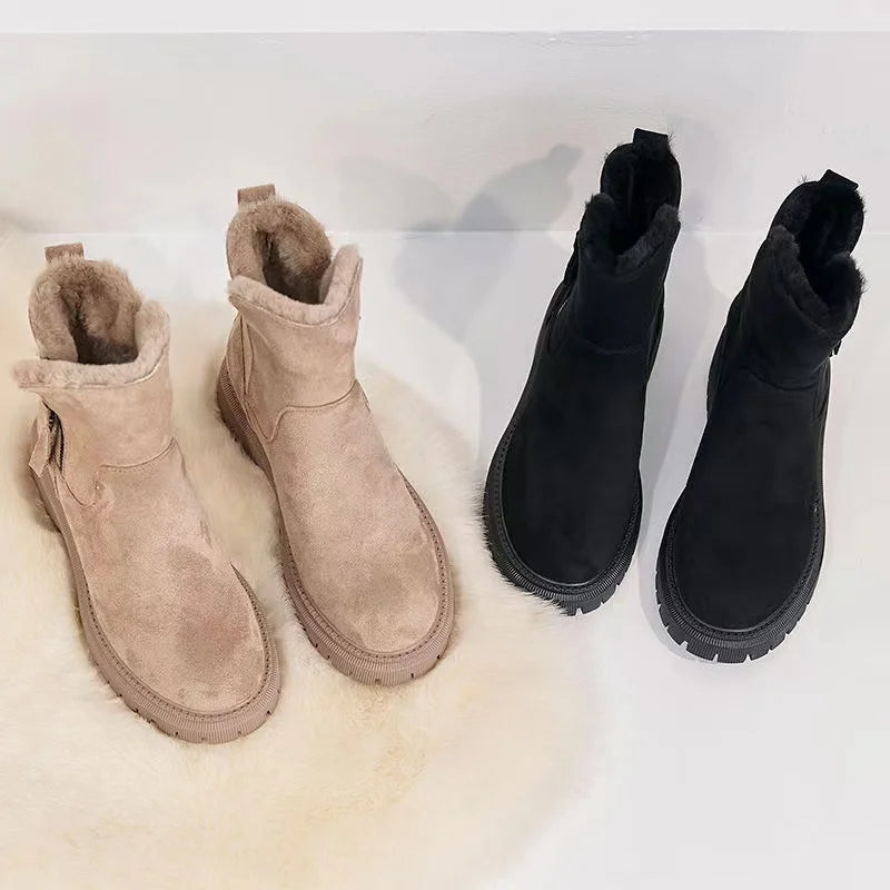 Women’s Mid-Calf Winter Boots | Plush Lining & Zipper Closure | Rubber Outsole | Warm and Slip-Resistant
