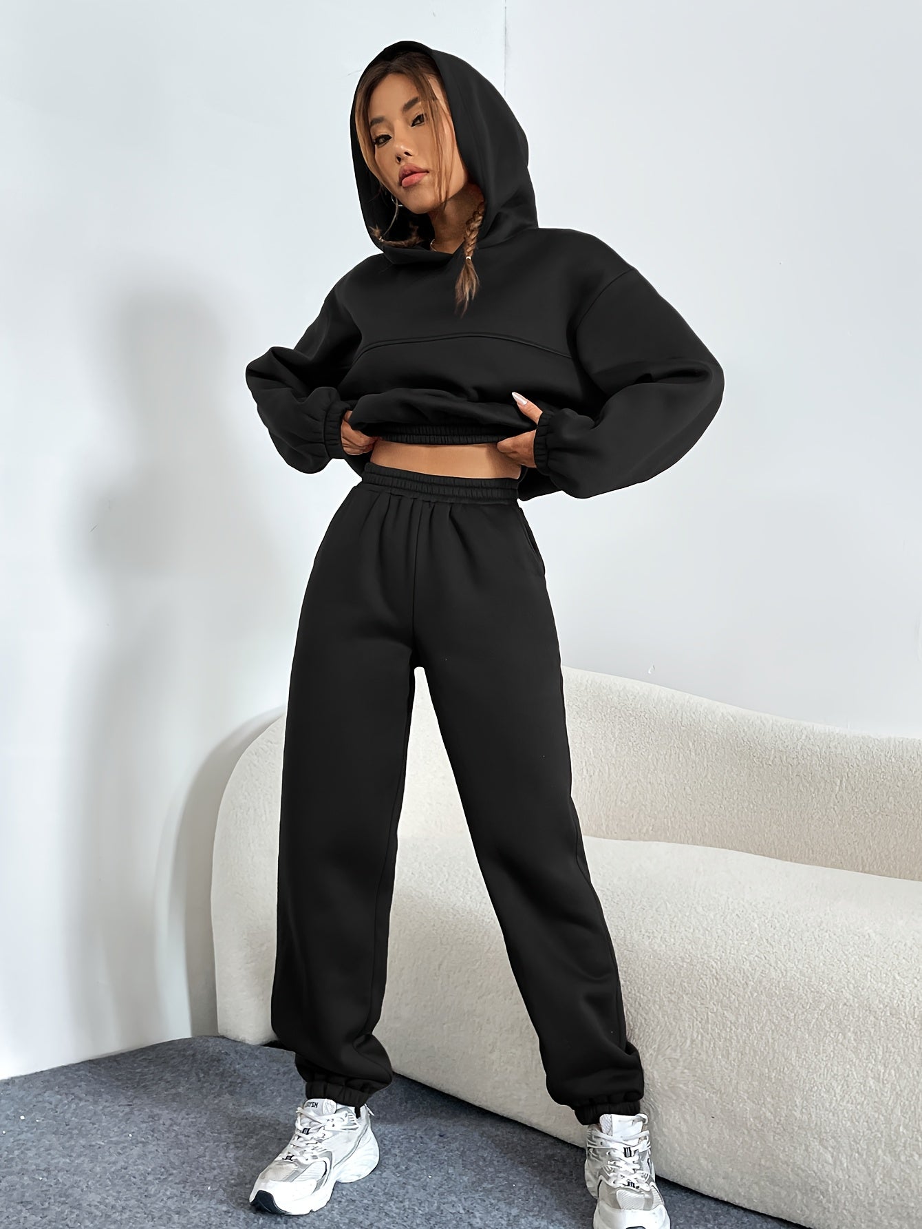 Hoodie and Jogger Set | Fleece-Lined | All-Day Warmth | Polyester