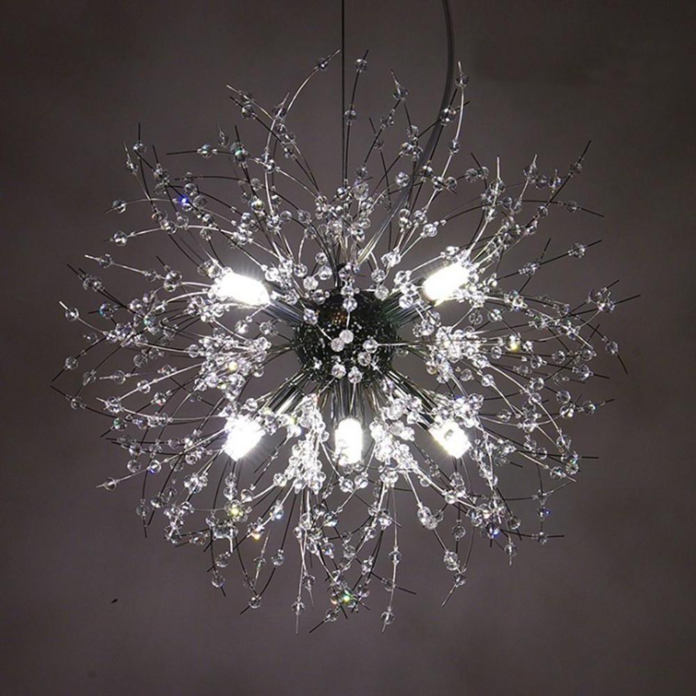 16'' Mini Globe Electroplated Metal Chandelier with Centrally Located LED Lights Illuminating Surroundings