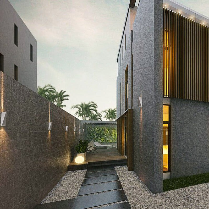 Empire Waterproof Outdoor Wall Lamp LED Dual Light Direction Triangular Aluminum Iron Sconce Black or White Warm/Cold White Waterproof IP65