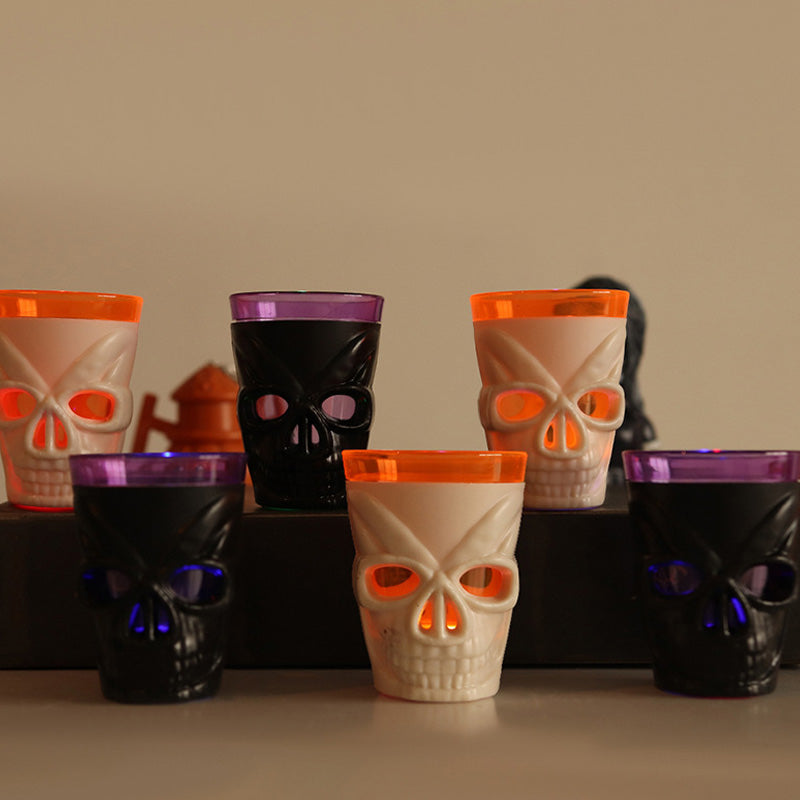 LED Skull Wine Glasses for Halloween Party – Glowing Spooky Drinkware Set