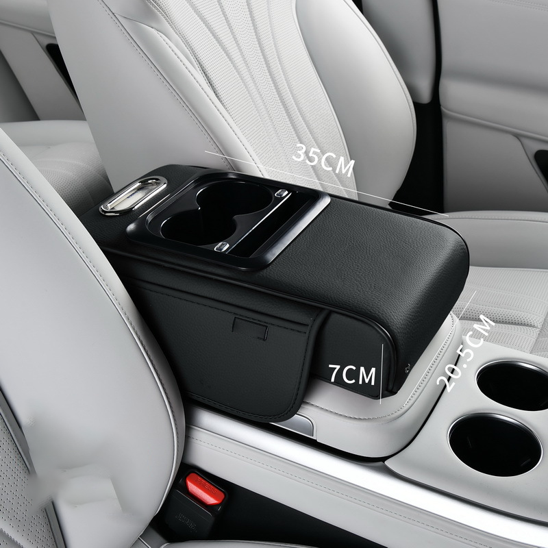 Center Console Armrest with USB Port – Storage and Cup Holder