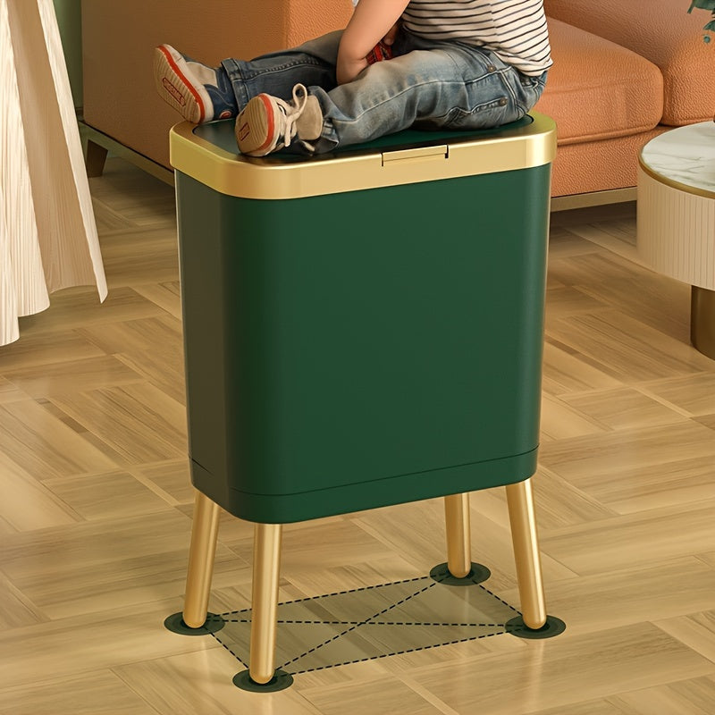 15L Sleek Waste Bin with Odor Control Lid for Any Room