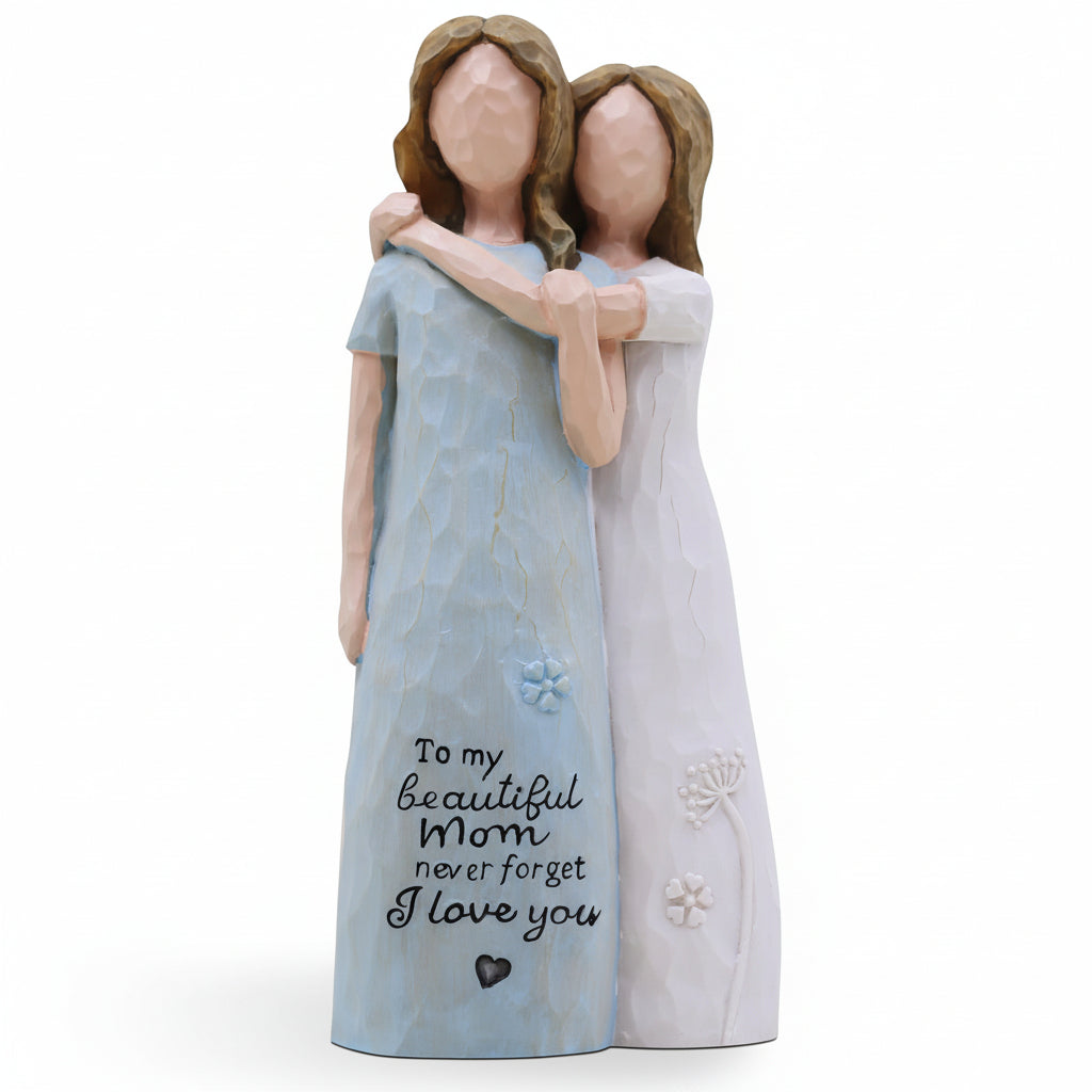 Heartfelt Mother-Daughter Sculpture for Meaningful Gift Giving