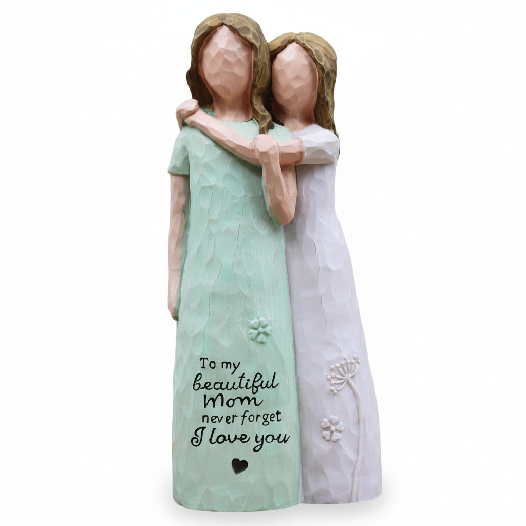 Heartfelt Mother-Daughter Sculpture for Meaningful Gift Giving