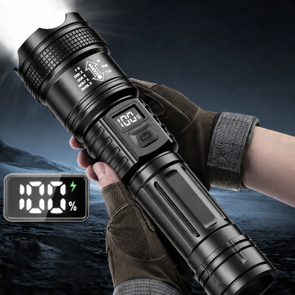 Compact Rechargeable Tactical Flashlight with Powerful LED Beam