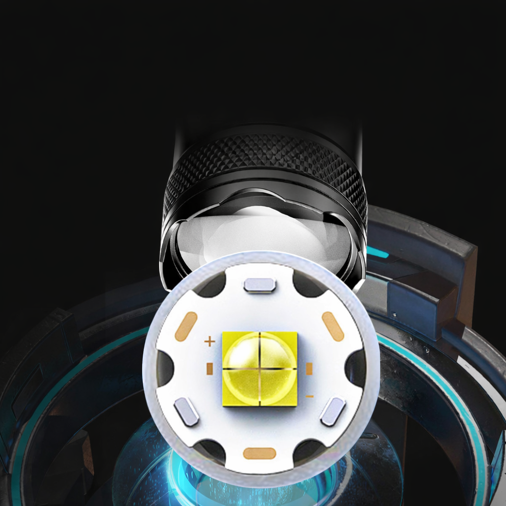 Compact Rechargeable Tactical Flashlight with Powerful LED Beam