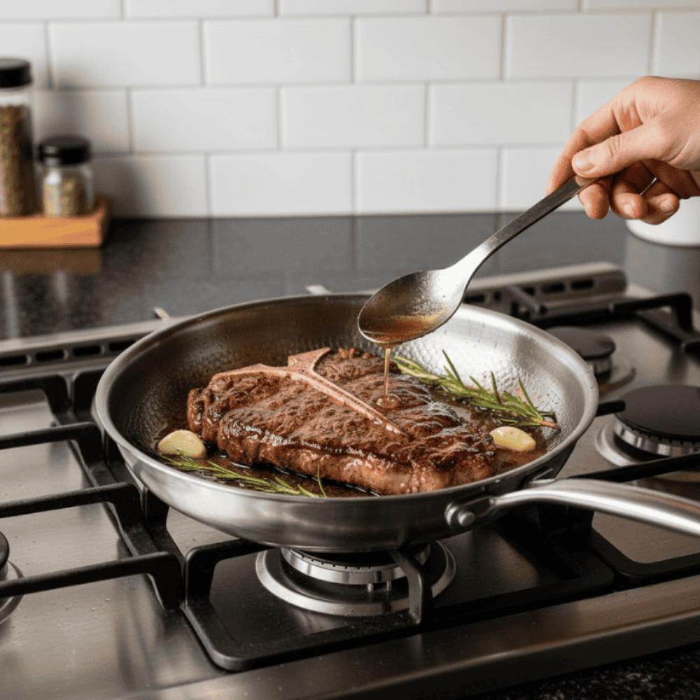 Versatile Nonstick Cooking Pan Crafted from Durable Stainless Steel