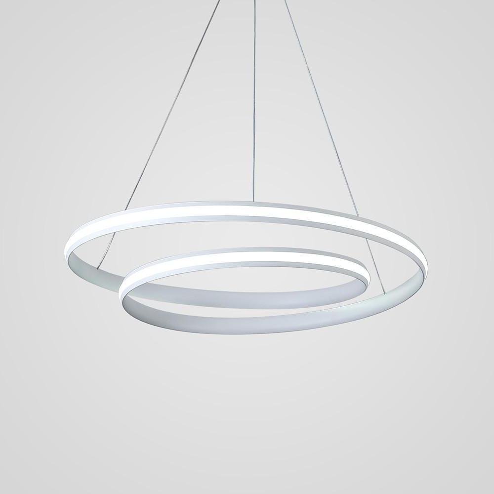 18'' Adjustable Spiral-shaped LED Dimmable White Modern Pendant Lights by Taavita