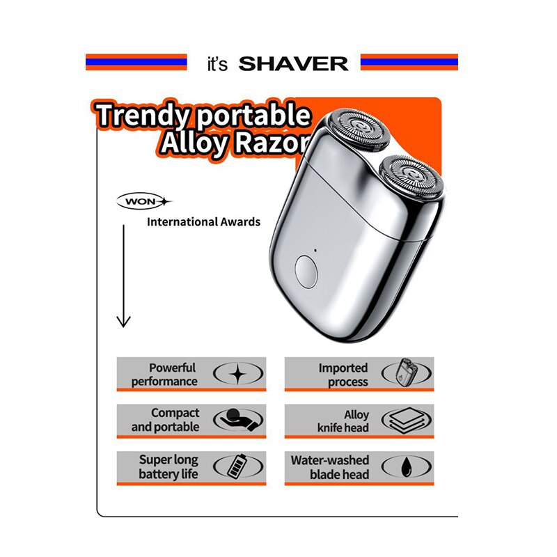 Compact Electric Razor for Men with Magnetic Features