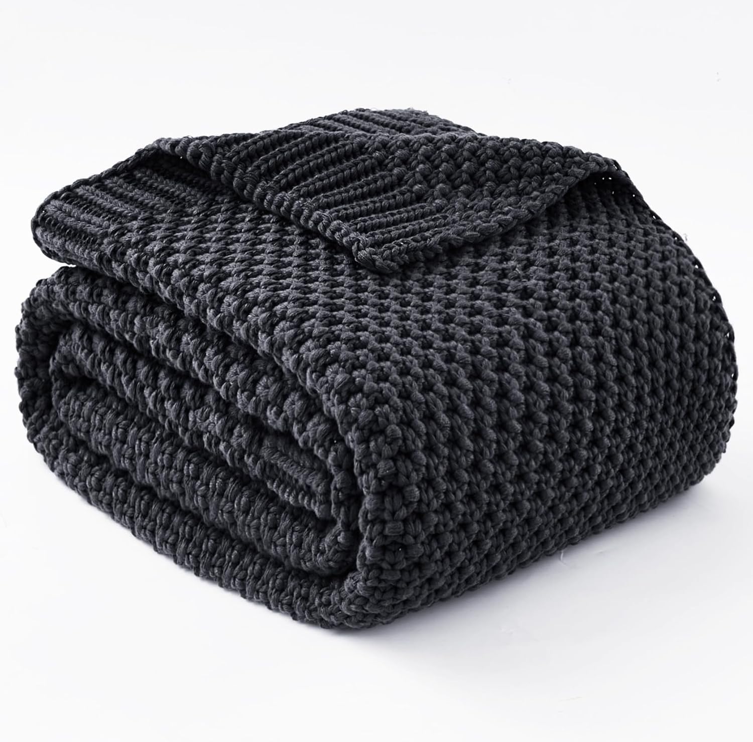 Soft Knitted Weighted Blanket with Cooling Microfiber for Year-Round Comfort