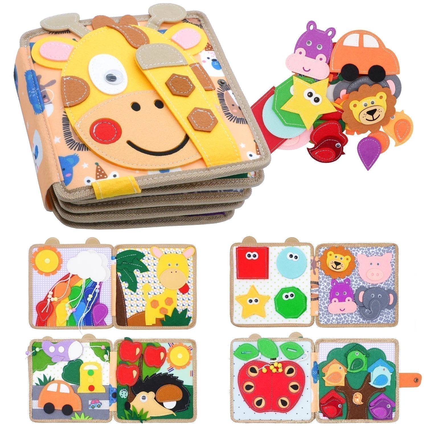Farmyard Adventures Felt Storybook for Infants with Animals and Fruit