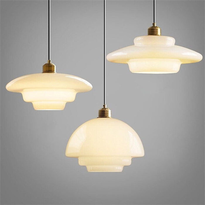 Sleek White Glass Hanging Light for Contemporary Spaces