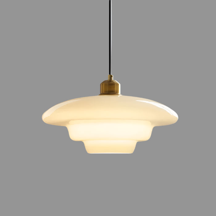 Sleek White Glass Hanging Light for Contemporary Spaces