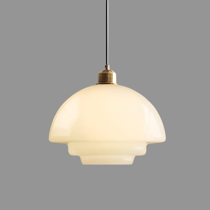 Sleek White Glass Hanging Light for Contemporary Spaces