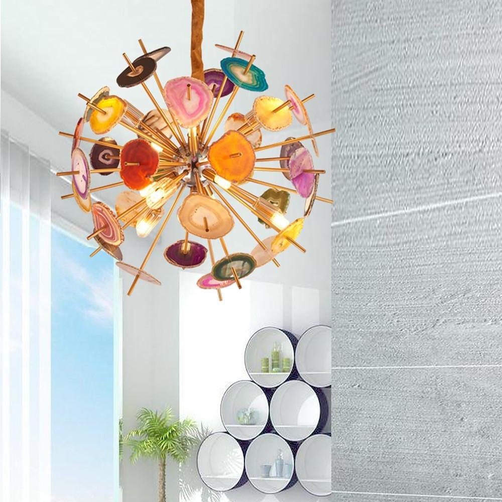 3 Light Colorful LED Globe Design Modern Chandeliers Pendant Light by Taavita