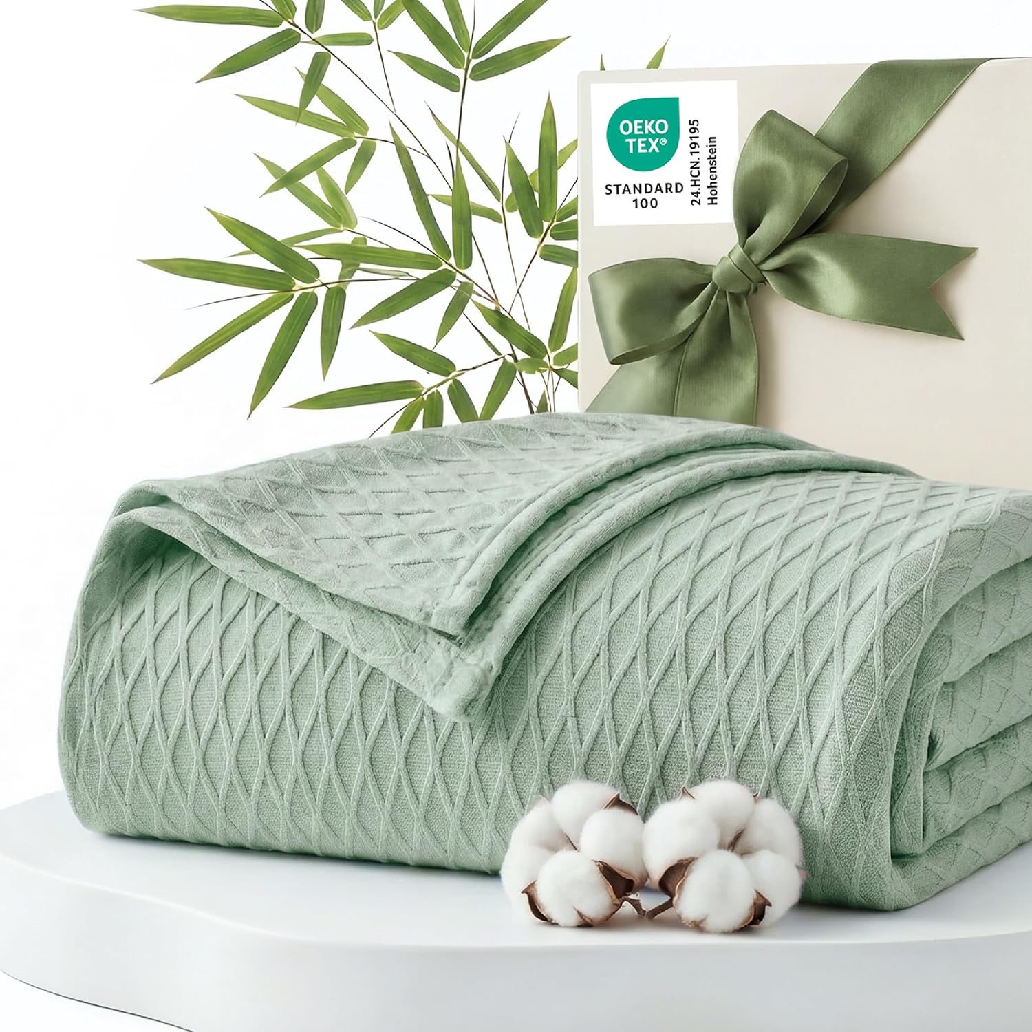 Cooling Bamboo Rayon Throw Blanket for Hot Sleepers - Lightweight Summer Comfort
