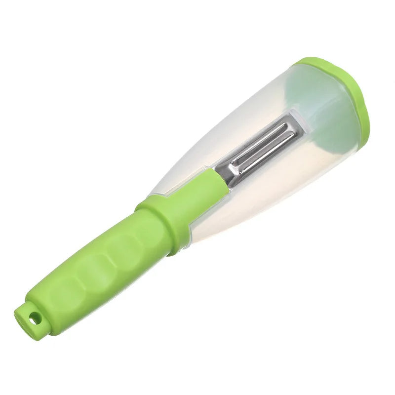 Dual-Function Peeler for Fruits and Vegetables with Storage Container