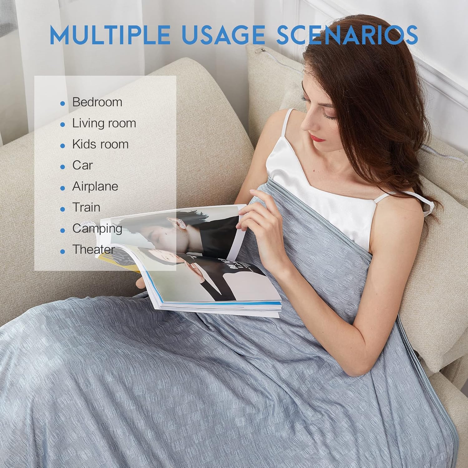Cooling Summer Blanket - Lightweight & Breathable Double-Sided Chill Effect