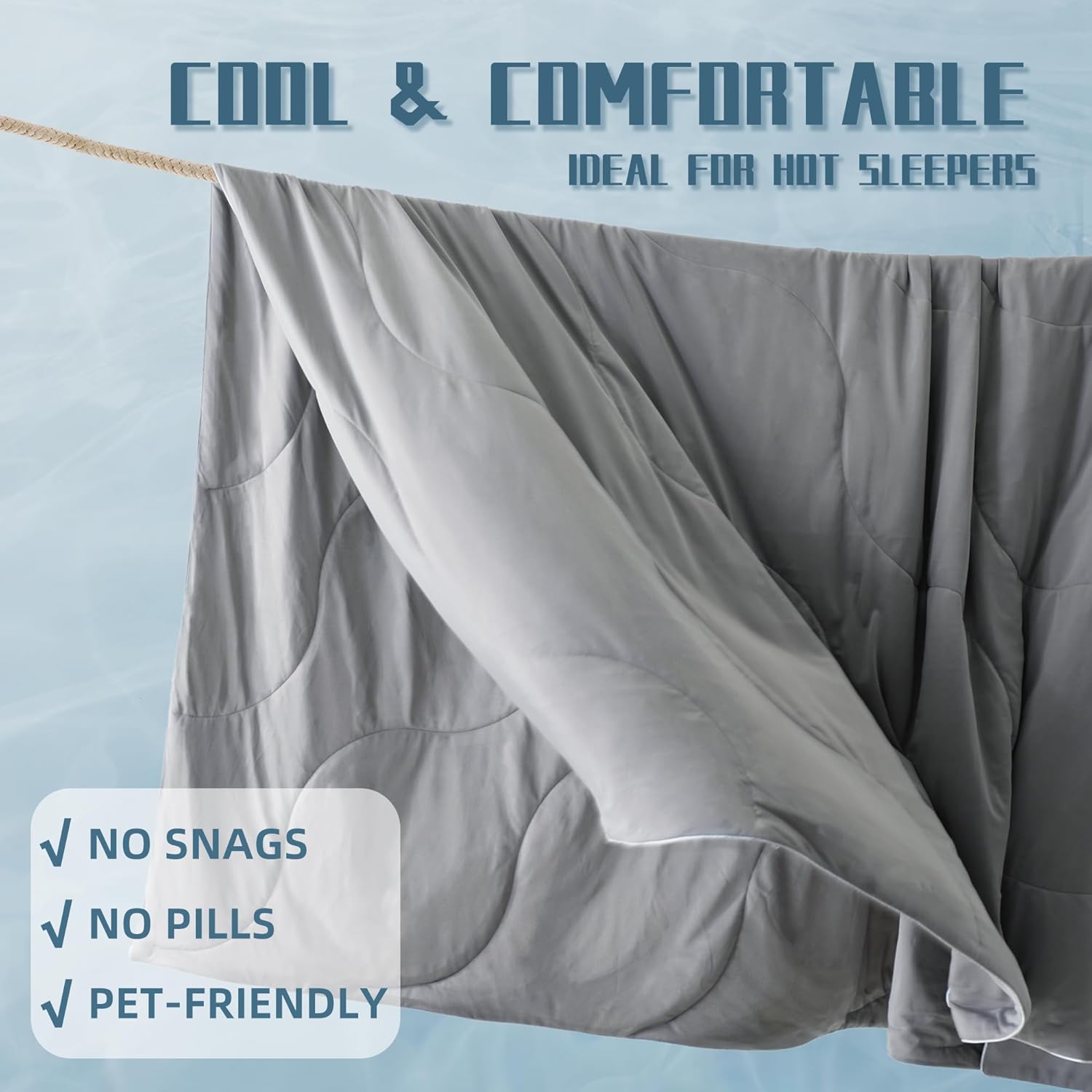 Lightweight Cooling Blanket Set with Pillowcases | Moisture-Wicking Fabric