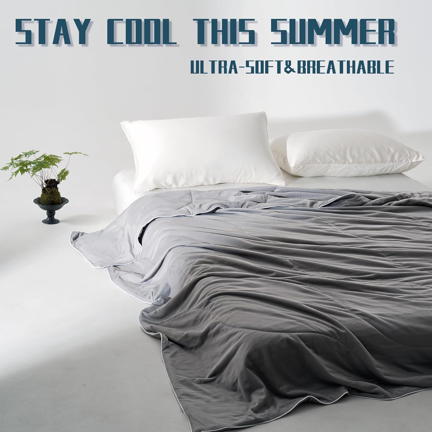 Lightweight Cooling Blanket Set with Pillowcases | Moisture-Wicking Fabric