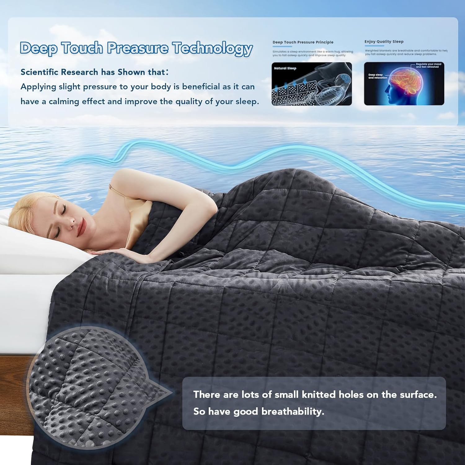 Cooling Microfiber Weighted Blanket with Dots – Soft All-Season Comfort