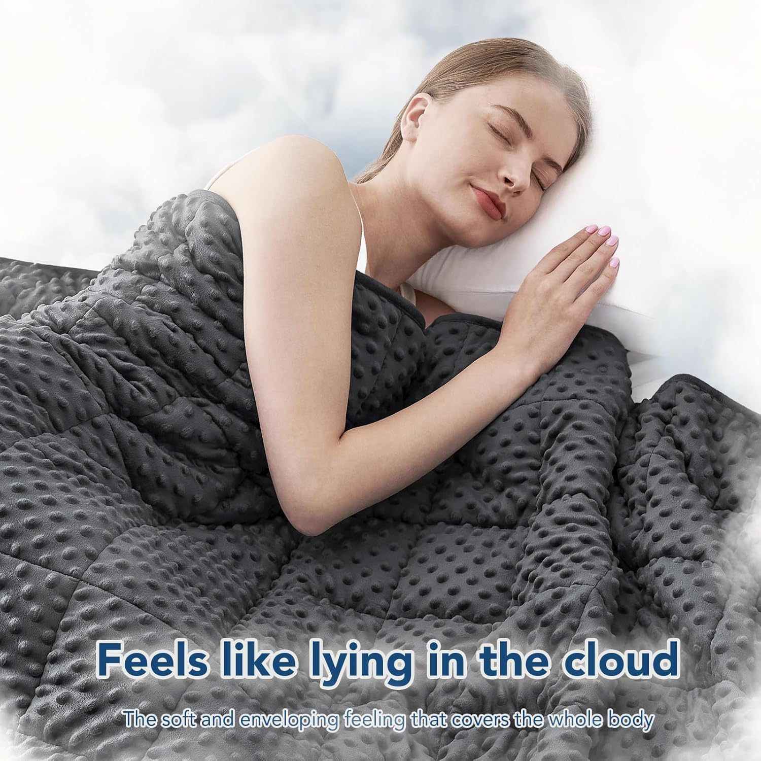 Cooling Microfiber Weighted Blanket with Dots – Soft All-Season Comfort