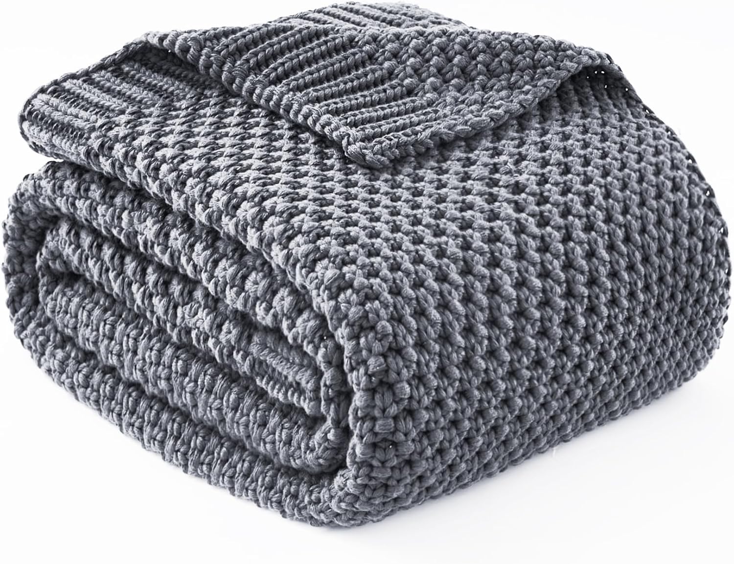 Soft Knitted Weighted Blanket with Cooling Microfiber for Year-Round Comfort