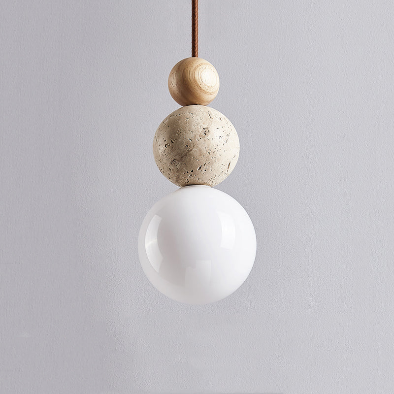 Modern Simple Style Travertine Pendant Light in Natural Taavita Stone