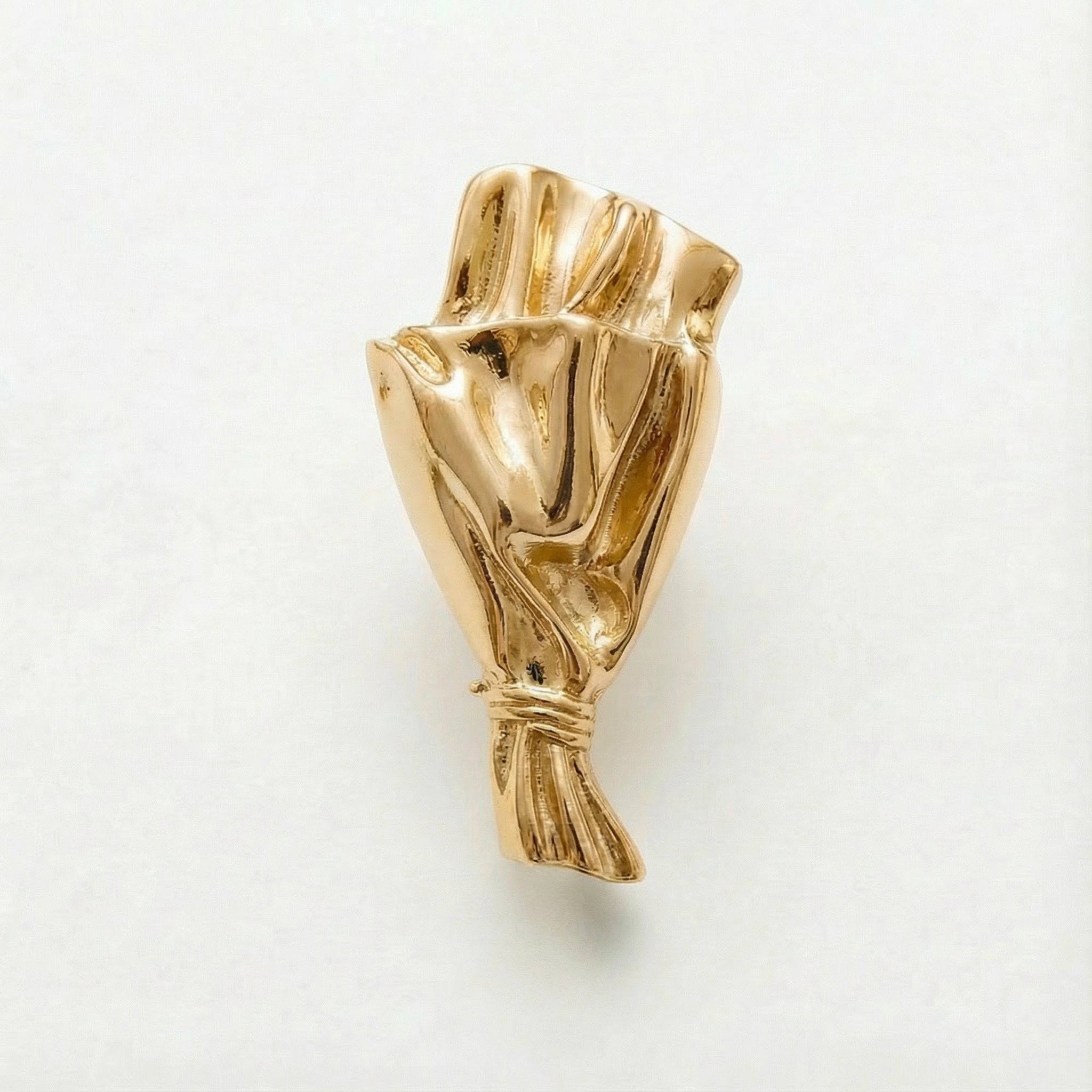 Brooch in Flower Vase Design for Fresh Stems with Narrow Opening
