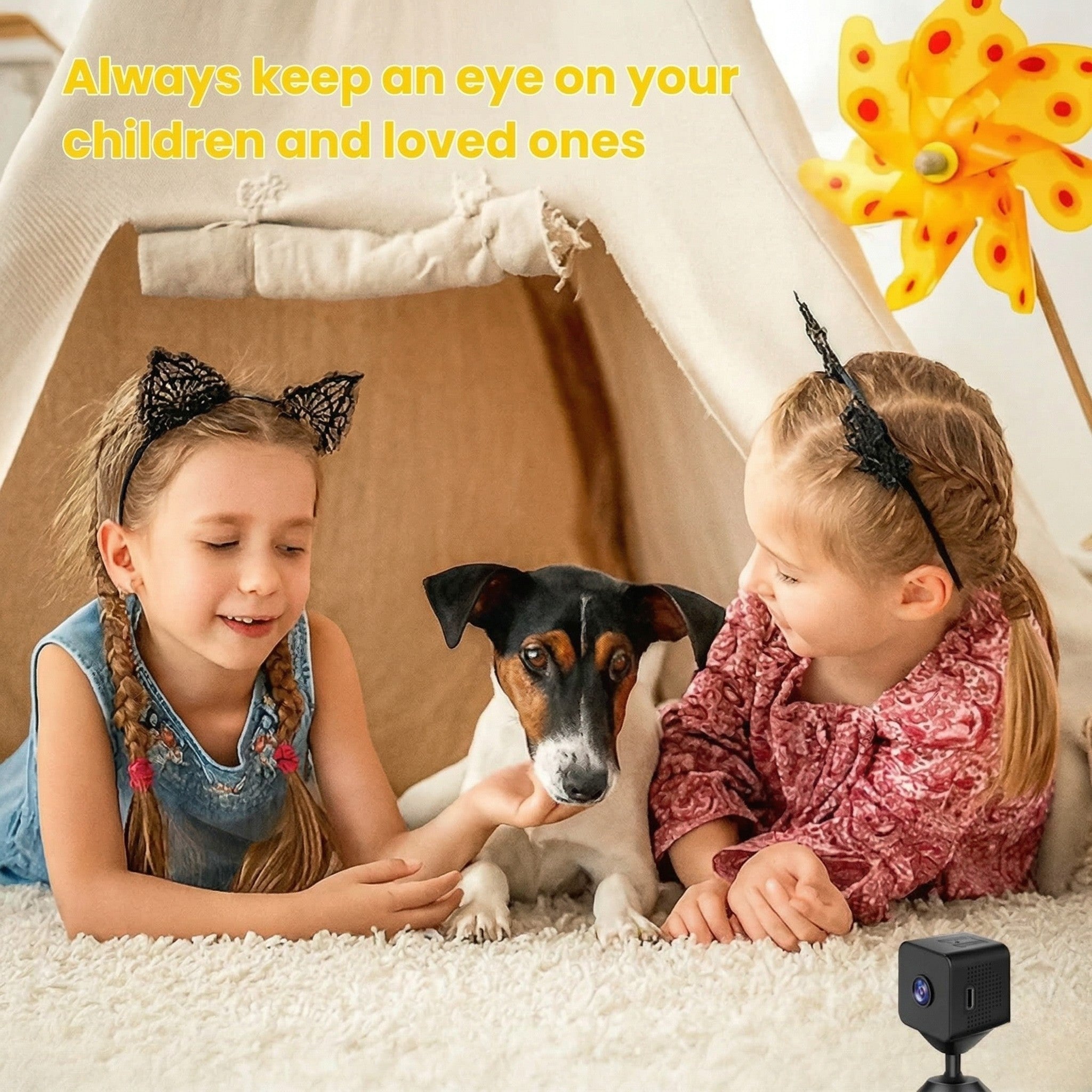 Compact Wireless Camera with Night Vision and Motion Sensor