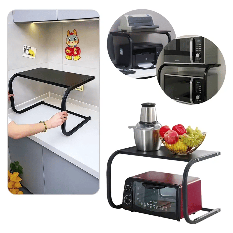 Space-Saving Kitchen Shelf for Countertops - No Drilling Required
