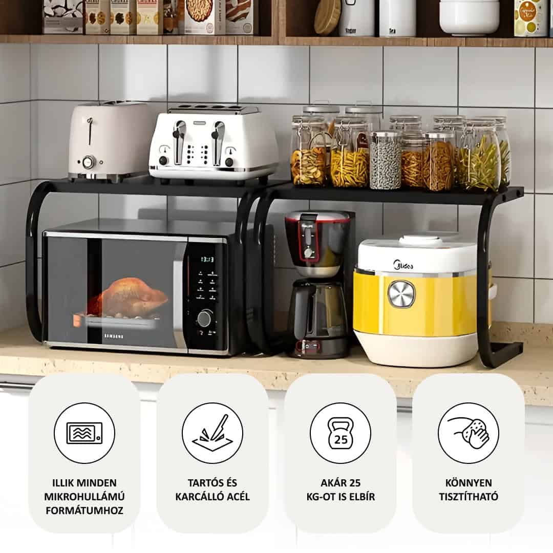 Space-Saving Kitchen Shelf for Countertops - No Drilling Required