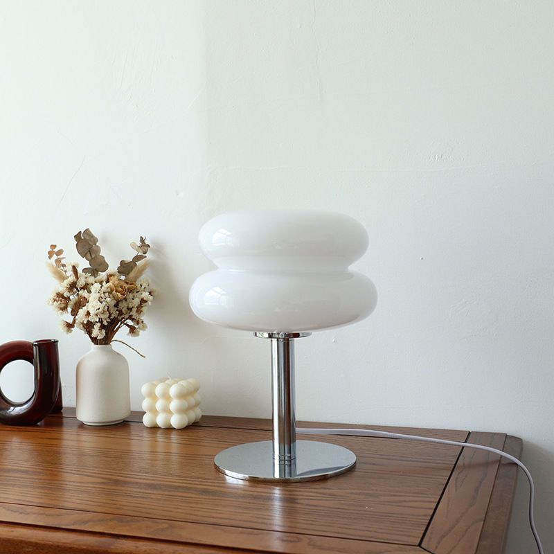 Chic Glass Table Lamp with Retro Modern Aesthetic